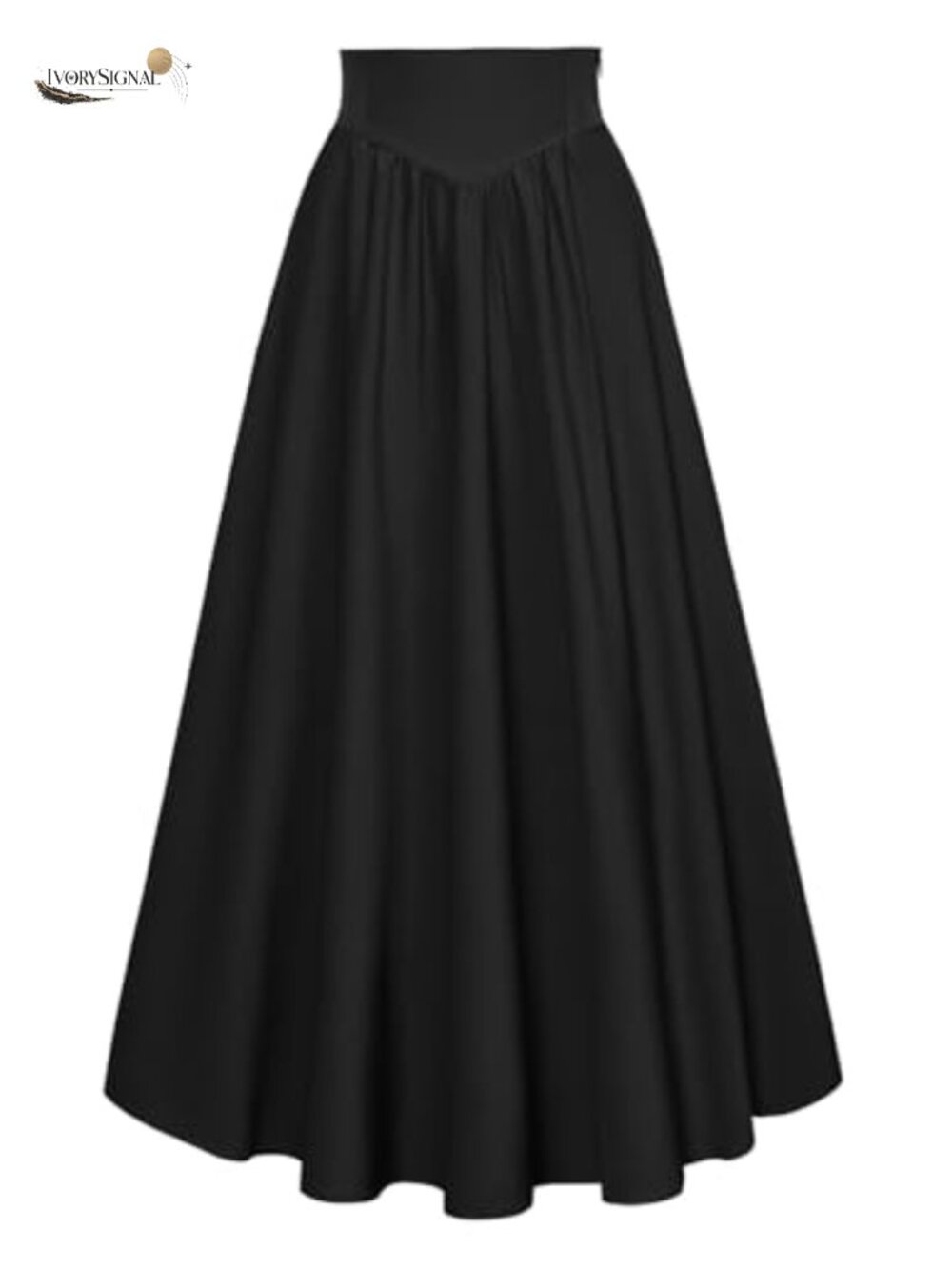 Renaissance Victorian A-Line Maxi Skirt Lined Elastic High Waist Long Flowy